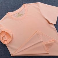 Áo thun cổ tròn ngắn tay cotton cao cấp màu hồng dâu