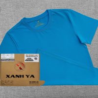 Áo thun cổ tròn ngắn tay cotton cao cấp màu xanh ya