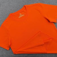 Áo thun cổ tròn ngắn tay cotton cao cấp màu cam