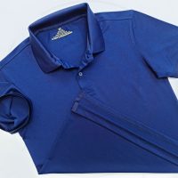 Áo thun cổ trụ polo bo trơn cá sấu lạnh poly thấm hút xanh đen