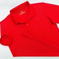 Áo thun polo bo trơn cá sấu lạnh poly thấm hút màu đỏ tươi