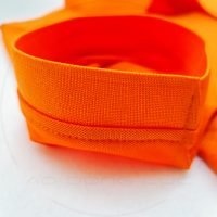 Chi tiết bo tay áo thun cổ trụ polo bo trơn cá sấu lạnh màu cam