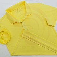Áo thun cổ trụ polo bo trơn cá sấu lạnh poly thấm hút màu vàng