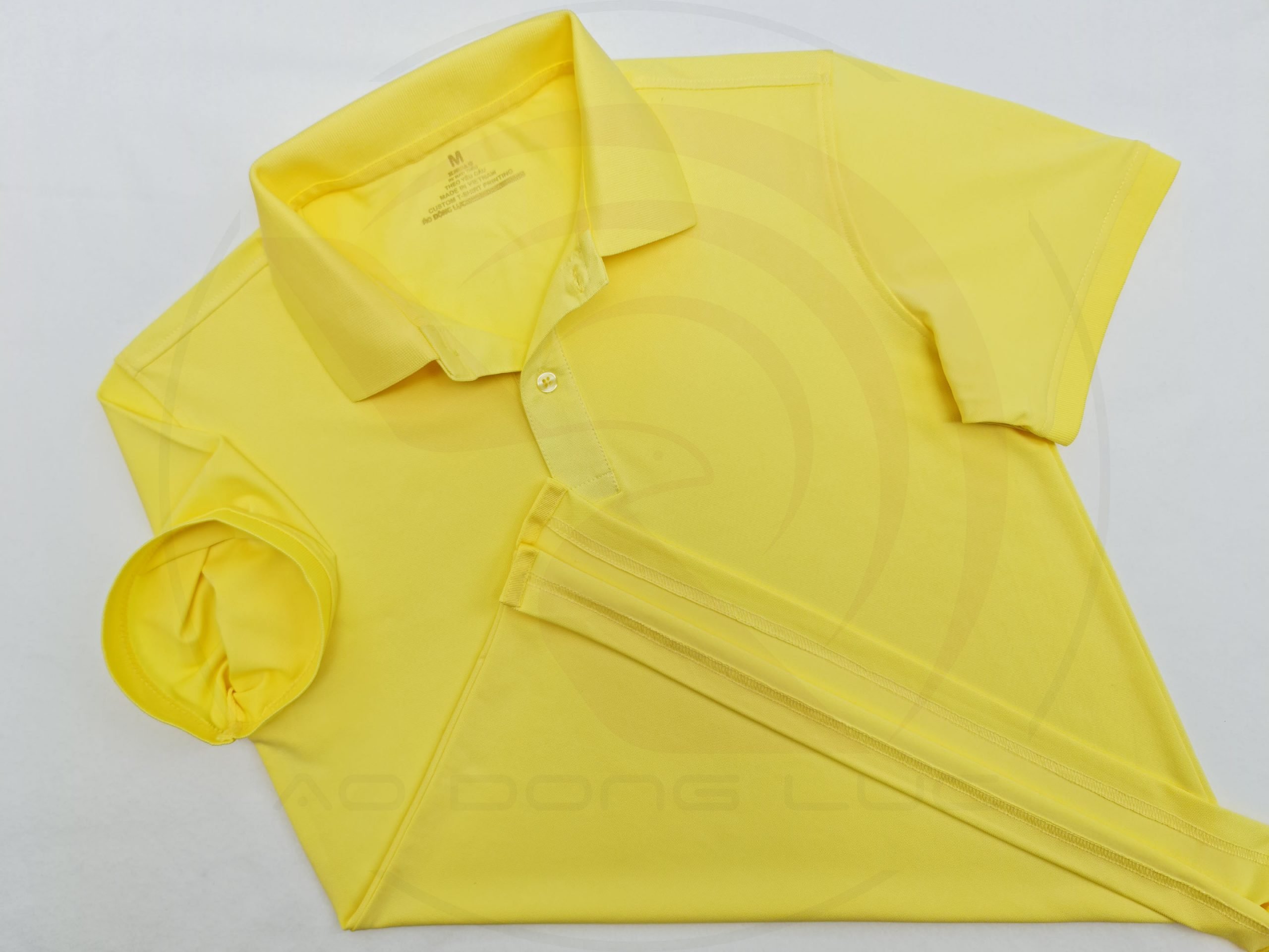 Áo thun cổ trụ polo bo trơn cá sấu lạnh poly thấm hút màu vàng