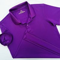 Áo thun cổ trụ polo bo trơn cá sấu lạnh poly thấm hút màu tím huế