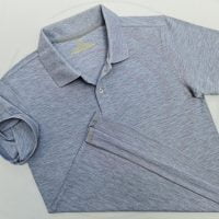 Áo thun cổ trụ polo bo trơn cá sấu lạnh màu xám tiêu