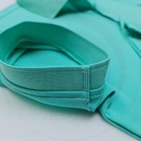 Chi tiết bo tay áo thun cổ trụ polo bo trơn cá sấu lạnh xanh ngọc
