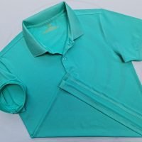 Áo thun cổ trụ polo bo trơn cá sấu lạnh poly thấm hút xanh ngọc