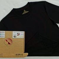 Áo thun cổ tròn ngắn tay cotton unisex màu đen