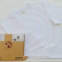Áo thun cổ tròn ngắn tay cotton unisex màu trắng