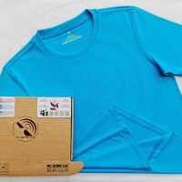 Áo áo thun cổ tròn ngắn tay cotton unisex xanh ya