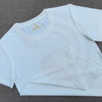 Áo thun cổ tròn ngắn tay supe unisex màu trắng