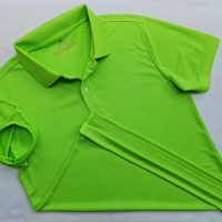 Áo cổ trụ polo bo trơn unisex cá sấu mè màu xanh lá