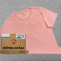 Áo thun cổ tròn supe ngắn tay unisex màu hồng dâu