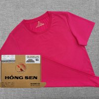 Áo thun cổ tròn supe ngắn tay unisex màu hồng sen