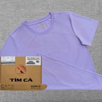 Áo thun cổ tròn ngắn tay supe unisex màu tím cà