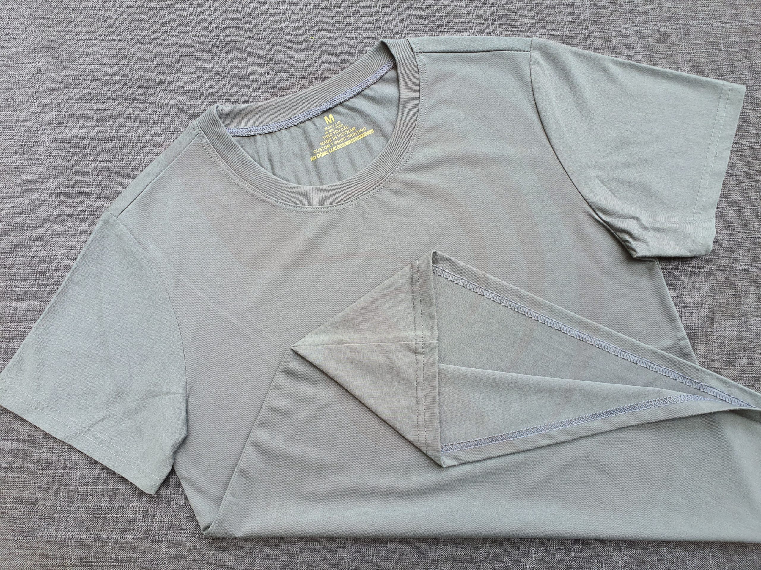 Áo thun cổ tròn ngắn tay supe unisex màu xám lợt
