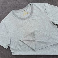Áo thun cổ tròn ngắn tay supe unisex màu xám tiêu