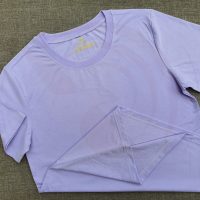 Áo thun cổ tròn ngắn tay supe unisex màu tím cà