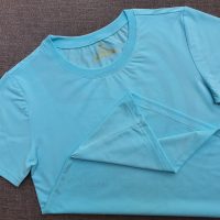 Áo thun cổ tròn ngắn tay supe unisex màu xanh biển