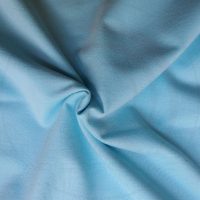 Hình chụp cận cảnh chất vải áo thun cổ tròn ngắn tay supe unisex màu xanh biển