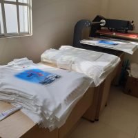 Ép chuyển nhiệt vải trắng bán thành phẩm