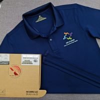 Đồng phục áo thun polo bo trơn màu xanh đen in kỹ thuật số