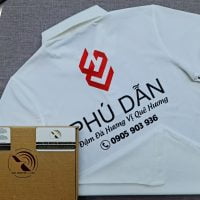 Đồng phục áo thun polo bo trơn màu trắng in kỹ thuật số