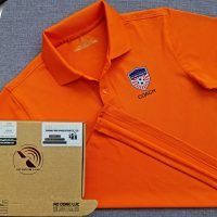 Đồng phục áo thun polo bo trơn màu cam in kỹ thuật số