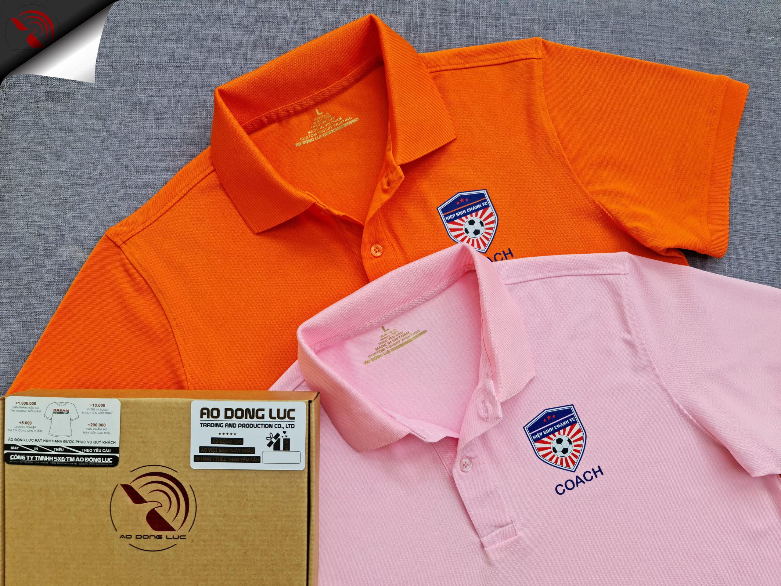 Đồng phục áo thun polo bo trơn in kỹ thuật số