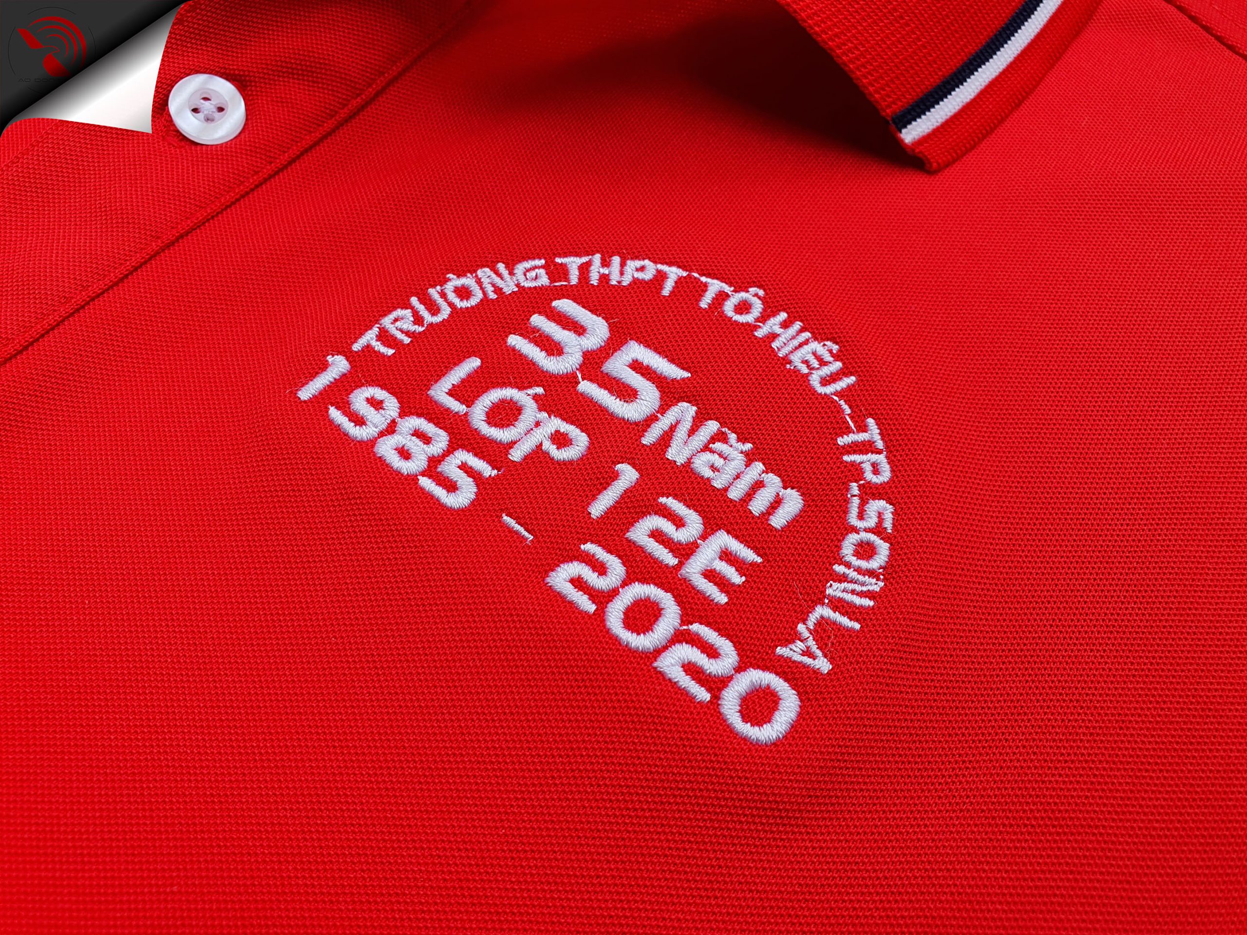 Hình thêu vi tính logo áo thun đồng phục lớp theo yêu cầu