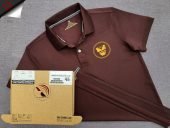 Đồng phục áo thun polo bo trơn màu nâu in kỹ thuật số