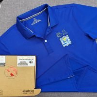 Đồng phục áo thun polo bo trơn xanh bích in kỹ thuật số
