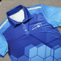 Đồng phục áo thun polo thể thao chân cổ sơ mi in chuyển nhiệt full galaxy