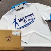 Đồng phục áo thun polo trắng phối bo tay bo cổ trụ trong xanh ya in chuyển nhiệt