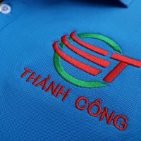 Thêu vi tính logo áo thun đồng phục theo yêu cầu